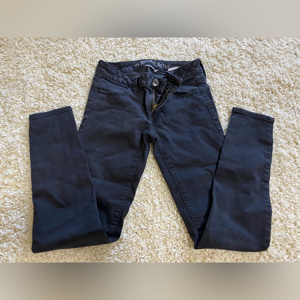 American Eagle Black Denim Jegging Size 0